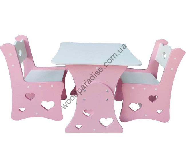 Комплект стол и стул "3 сердца"
